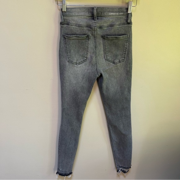 Current/Elliott ~Women’s Ultra High Waist Skinny Jeans Gray Fade Out Destroy 27 - Picture 10 of 16